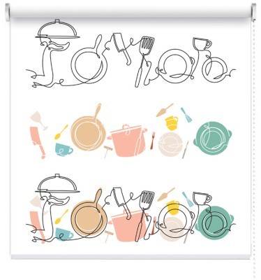 Houseart Κουζινικά σκεύη, Line Art, Ρολοκουρτίνες, 100 x 33 εκ.